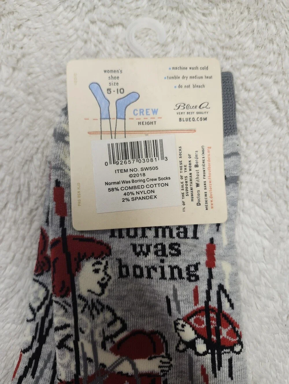 • Blue Q Socks Novelty Being Normal Was Boring Turtle Women's Crew Socks Sz 5-10